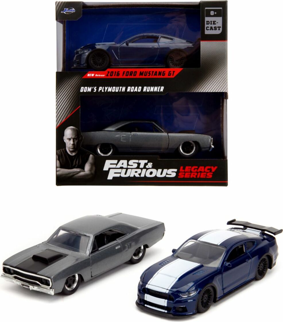 Rýchlo a zbesilo Twin Pack 2016 Ford Mustang GT350 + 1970 Plymouth Road Runner, 1:32 Wave