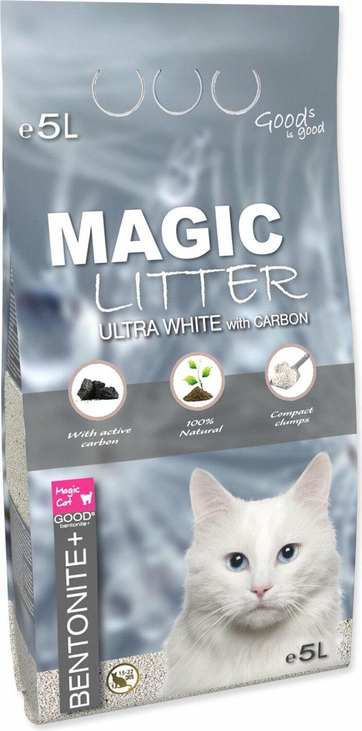 Podestýlka Magic Litter Bentonite Ultra White with Carbon 5L