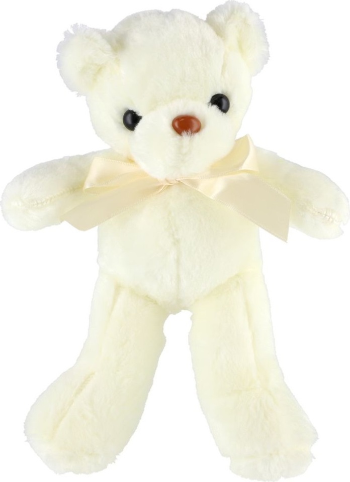 Medvěd s mašlí plyšový 30cm bílý