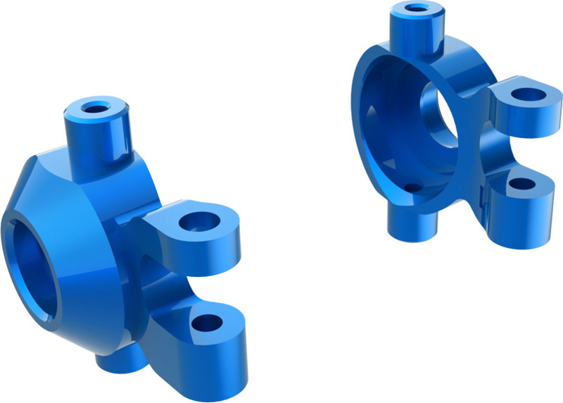 Traxxas těhlice hliníková modře eloxovaná (levá a pravá)