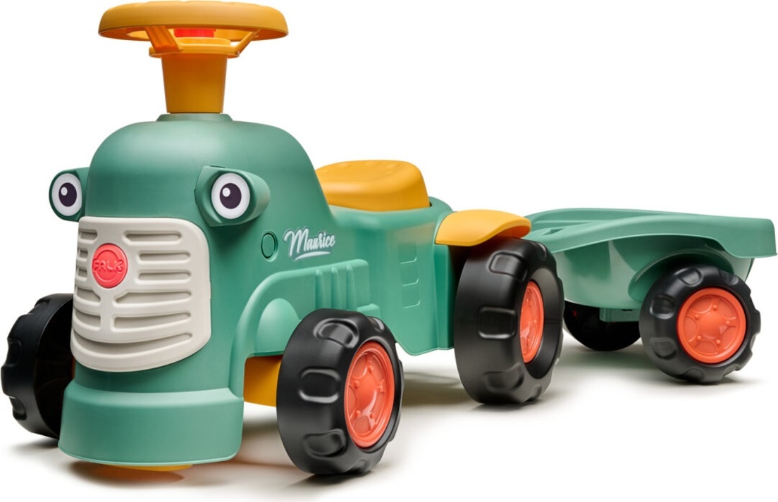 Falk traktor baby Maurice zelený vintage s přívěsem