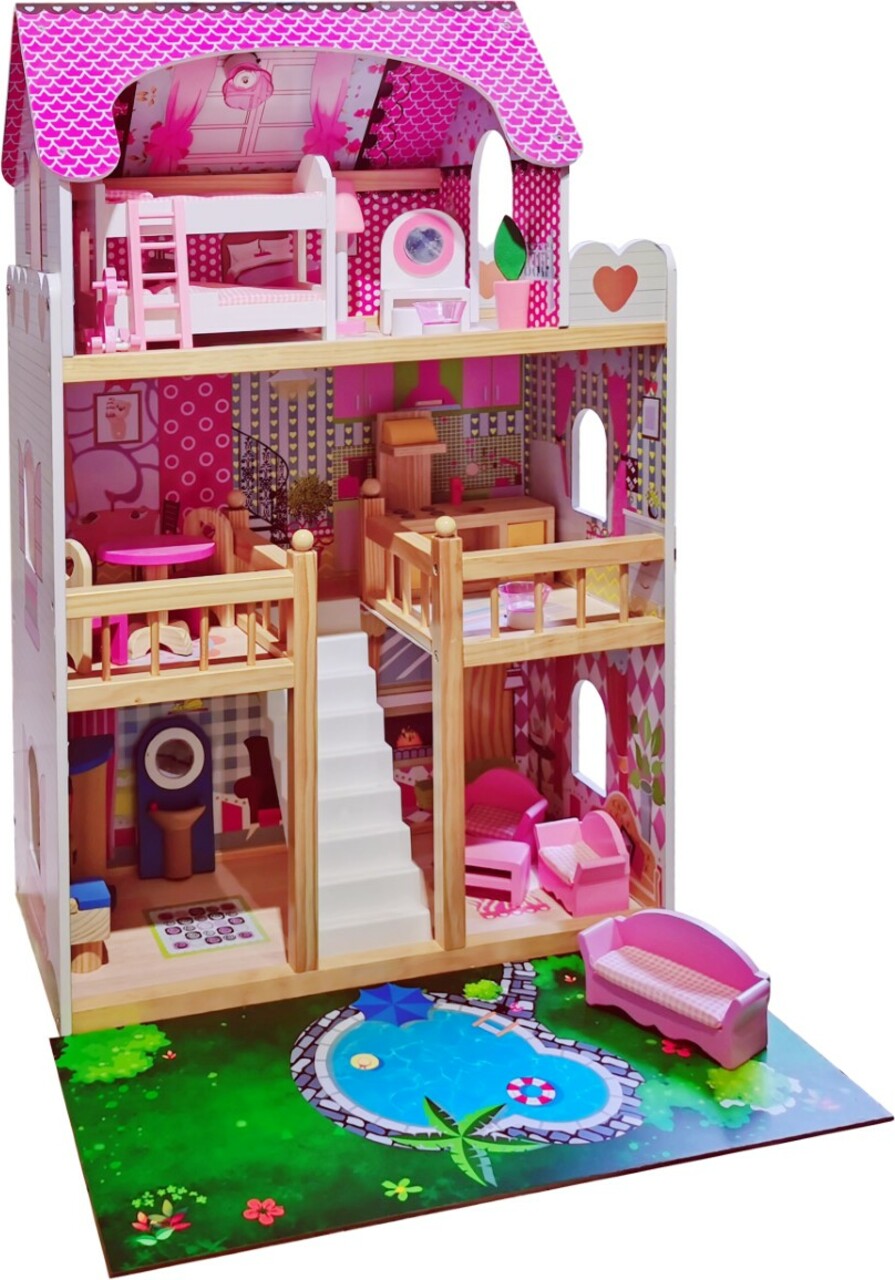 Dřevěný domeček pro panenky 60×30×90 cm