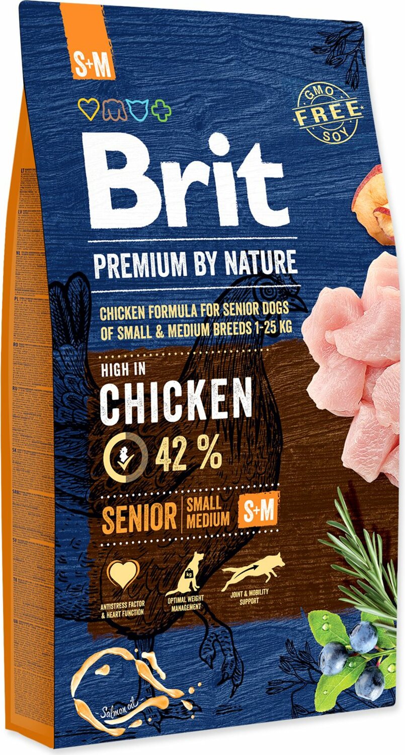 Krmivo Brit Premium by Nature senior S+M 8kg