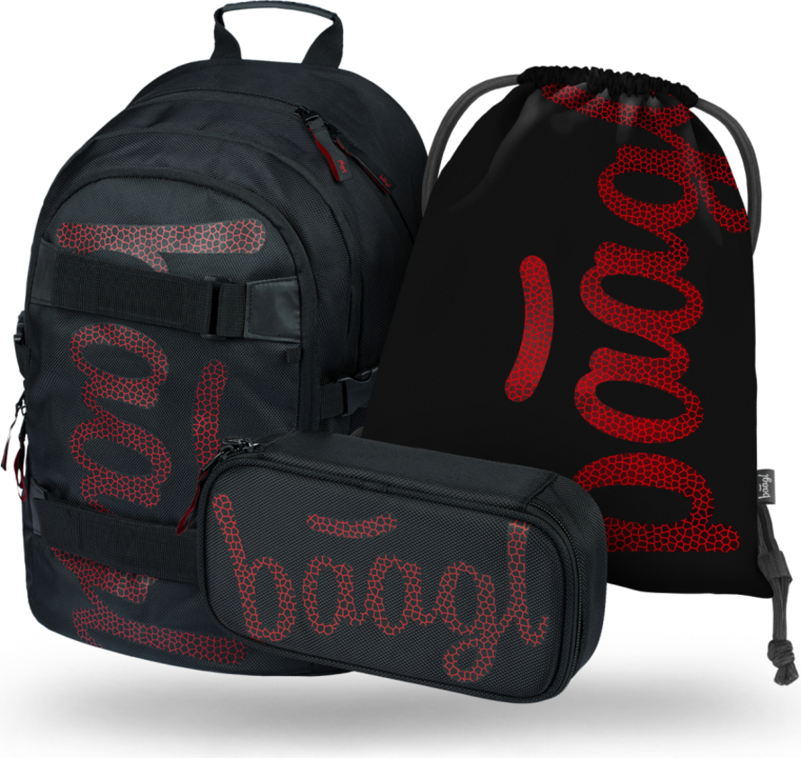 BAAGL SADA 3 Skate Red: batoh, peračník, vrecko