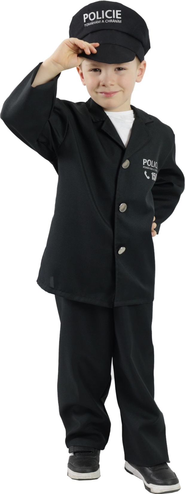 Dětský kostým policista s čepicí s českým potiskem (S)