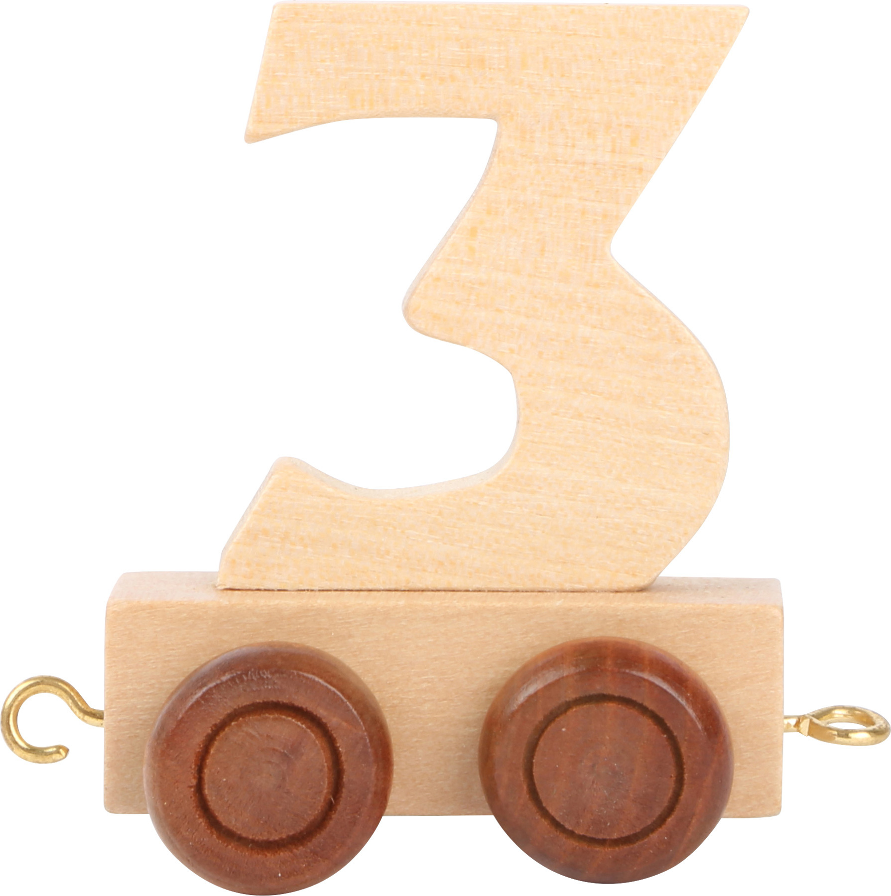 Vagónik dřevěné vláčkodráhy - přírodní číslice - číslo 3