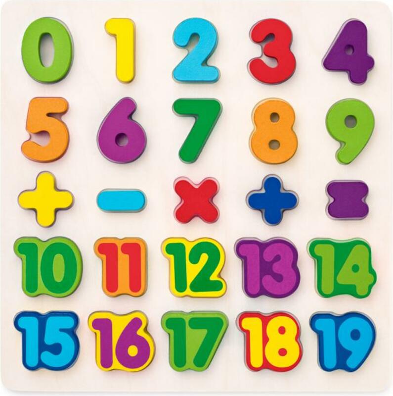 Woody Puzzle - číslice masivní na desce