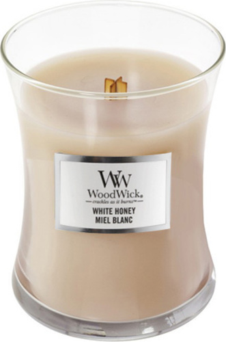 WoodWick, Bílý med, Vonná svíčka oválná váza 275 g