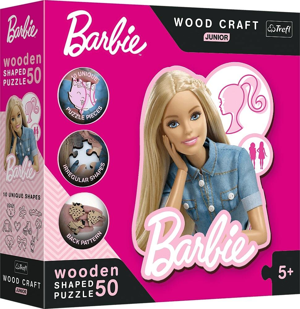 Trefl Dřevěné puzzle Junior 50 dílků - Krásná Barbie