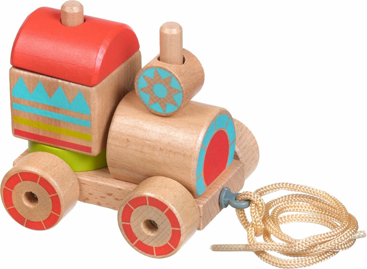 Lucy & Leo 157 Dřevěná tahací mašinka - skládačka 6 dílů