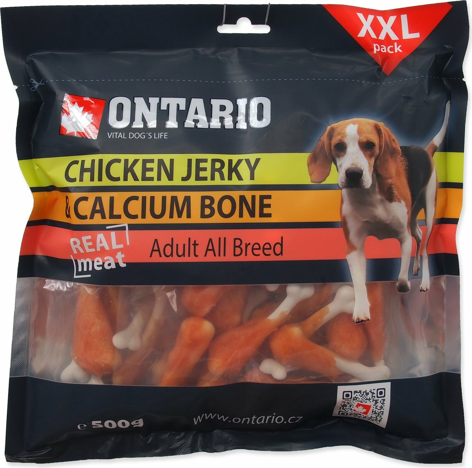 Pochoutka Ontario kuřecím obalená vápníková kost 500g
