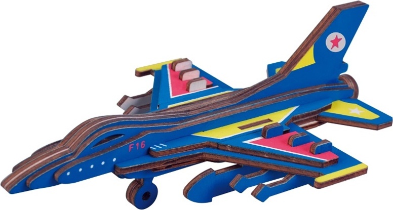 Woodcraft Dřevěné 3D puzzle Bojové letadlo F16