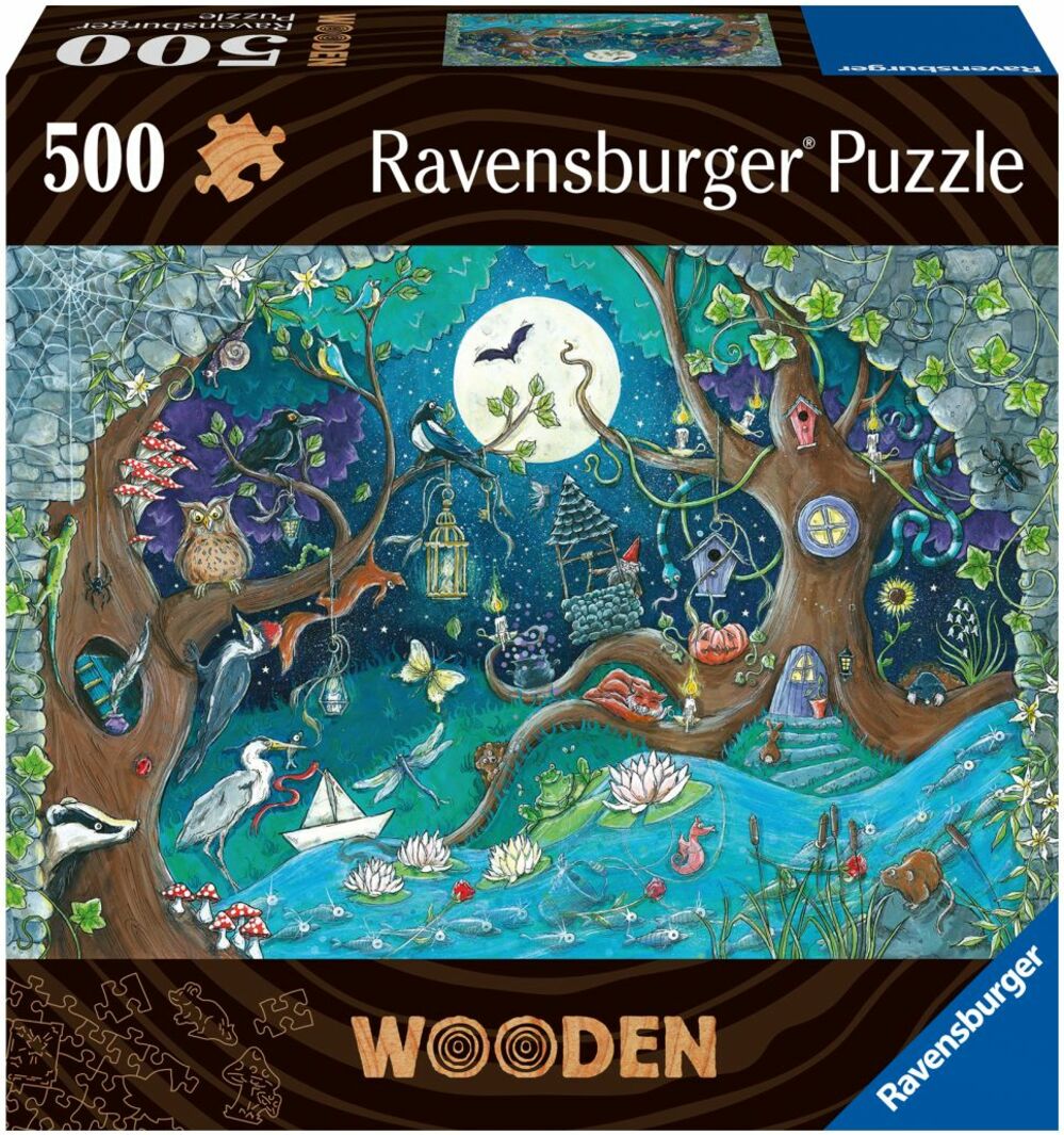 Ravensburger Dřevěné puzzle Kouzelný les 500 dílků