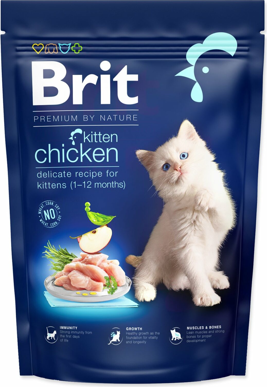 Krmivo Brit Premium by Nature Cat Kitten Chicken 800g