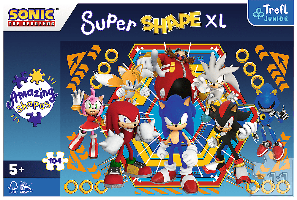 Trefl Puzzle 104 XL Super Shape - Sonicův svět