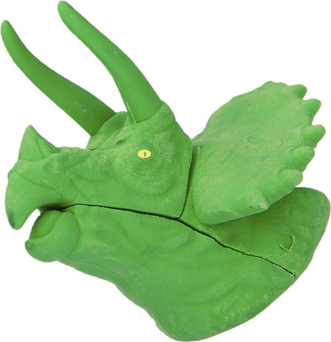 Gumovací guma Dino World, Zelený Triceratops, 3D puzzle