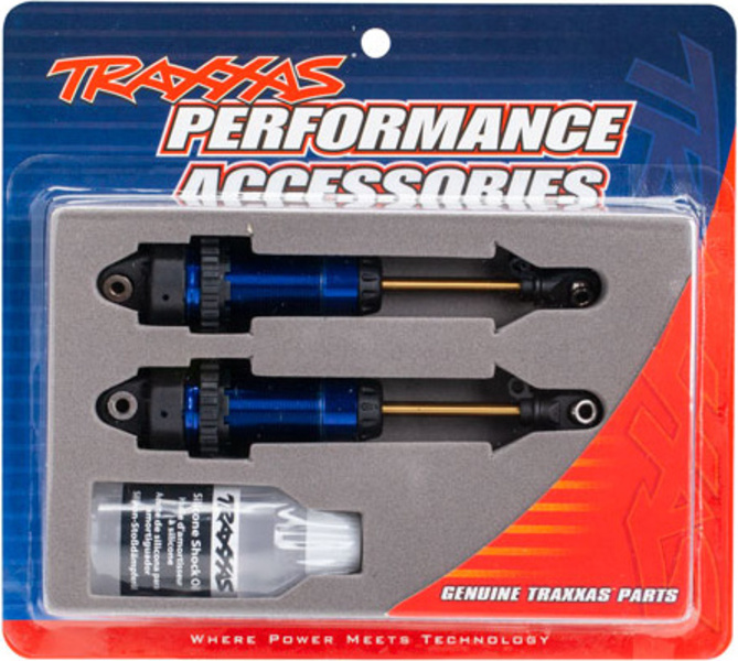 Traxxas tlumič GTR xx-long hliník/PTFE modrý, pístnice TiN (2)
