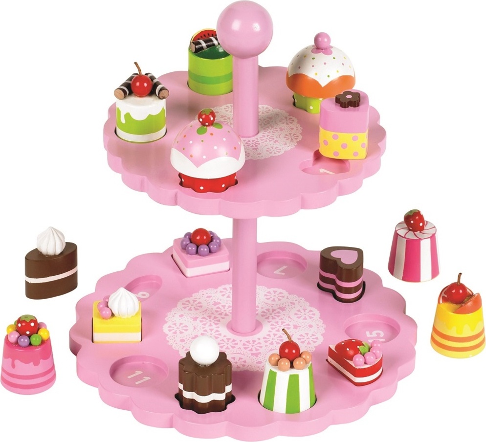 Tidlo Růžový patrový talíř s dortíkem