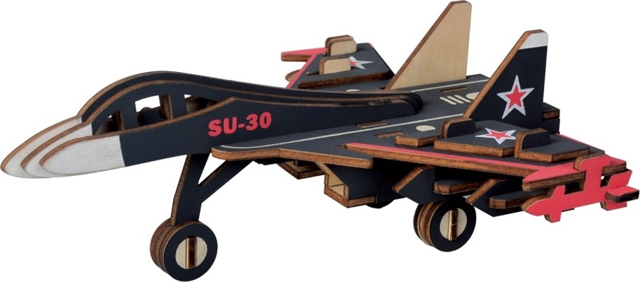 Woodcraft Dřevěné 3D puzzle Bojové letadlo SU30