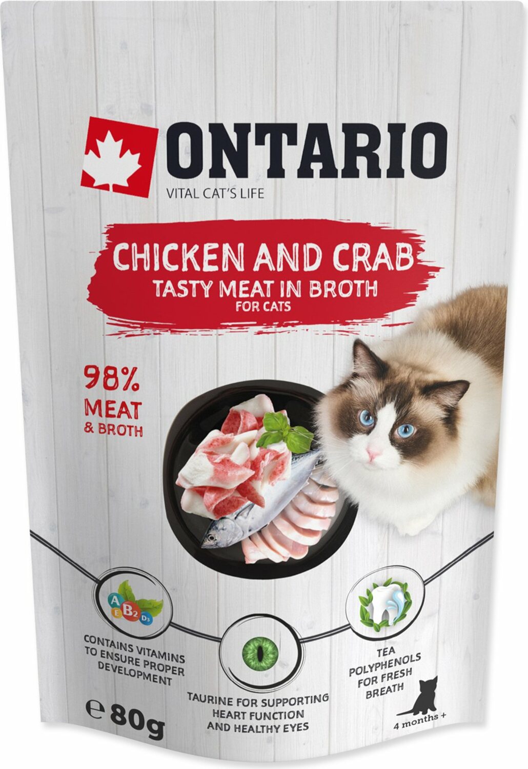 Kapsička Ontario kuře a krab ve vývaru 80g
