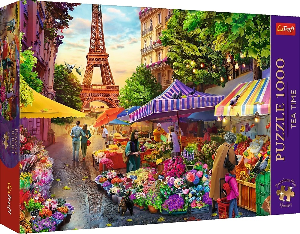 Trefl Puzzle 1000 Premium Plus - Čajový čas: Kvetinový trh