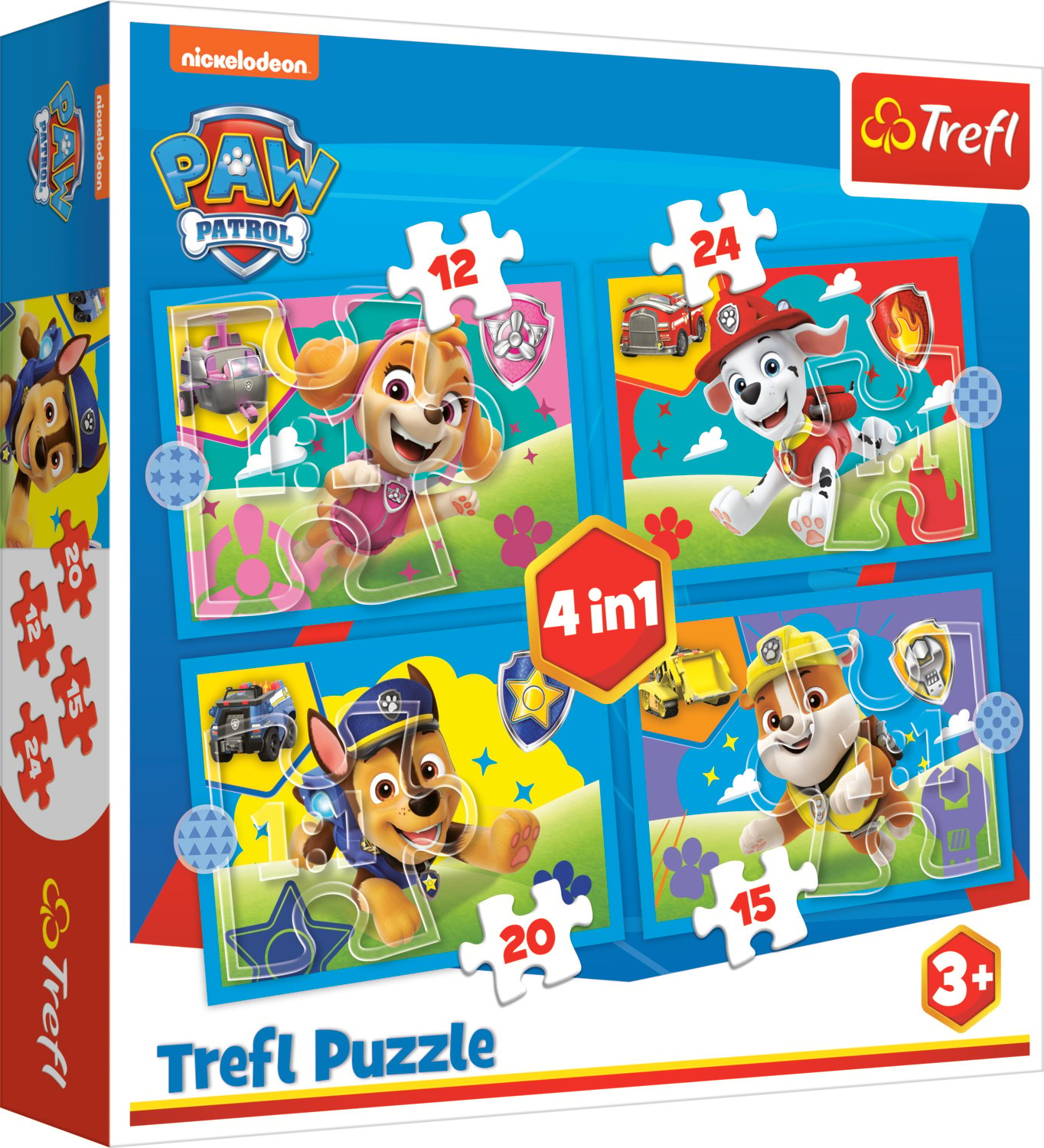 Trefl Puzzle 4v1 - Štěňátka v běhu / Viacom PAW Patrol