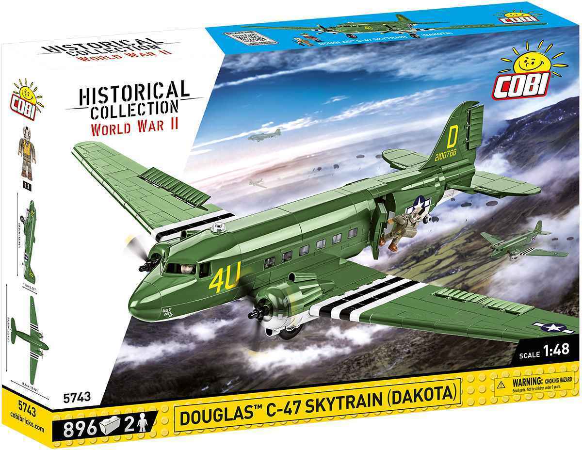 Cobi 5743 II WW Douglas C-47 Skytrain (Dakota), 1:48, 892 k, 2 f