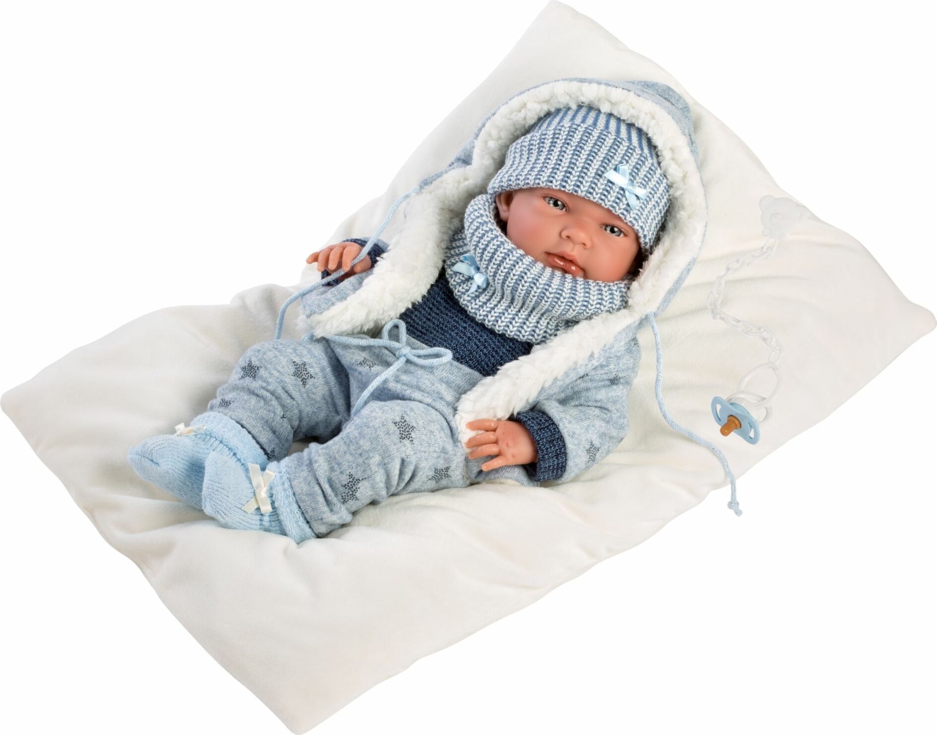 Llorens 73881 NEW BORN CHLAPEK - realistická panenka miminko s celovinylovým tělem - 40