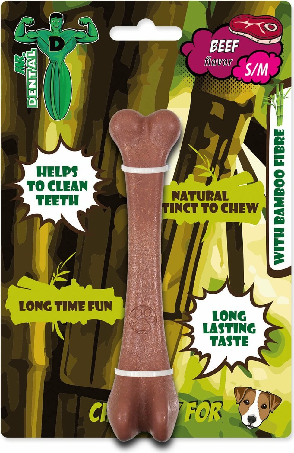 Hračka Mr. Dental žvýkací bambone kost hovězí S/M
