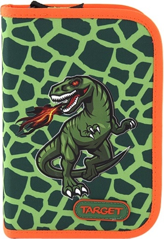 Školní penál s náplní Target, T-Rex - zelená