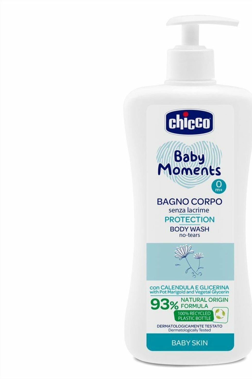 CHICCO Šampon na tělo s dávkovačem Baby Moments Protection 93% přírodních složek 500 ml