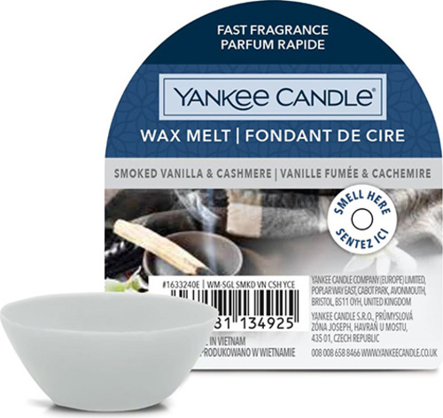 Yankee Candle, Kouřová vanilka a kašmír, Vonný vosk 22 g