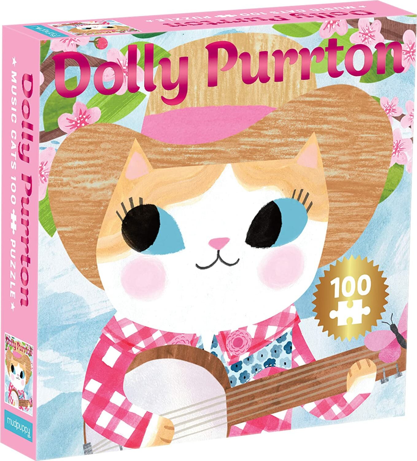 Mudpuppy Puzzle Kočka Dolly Parton 100 dielikov