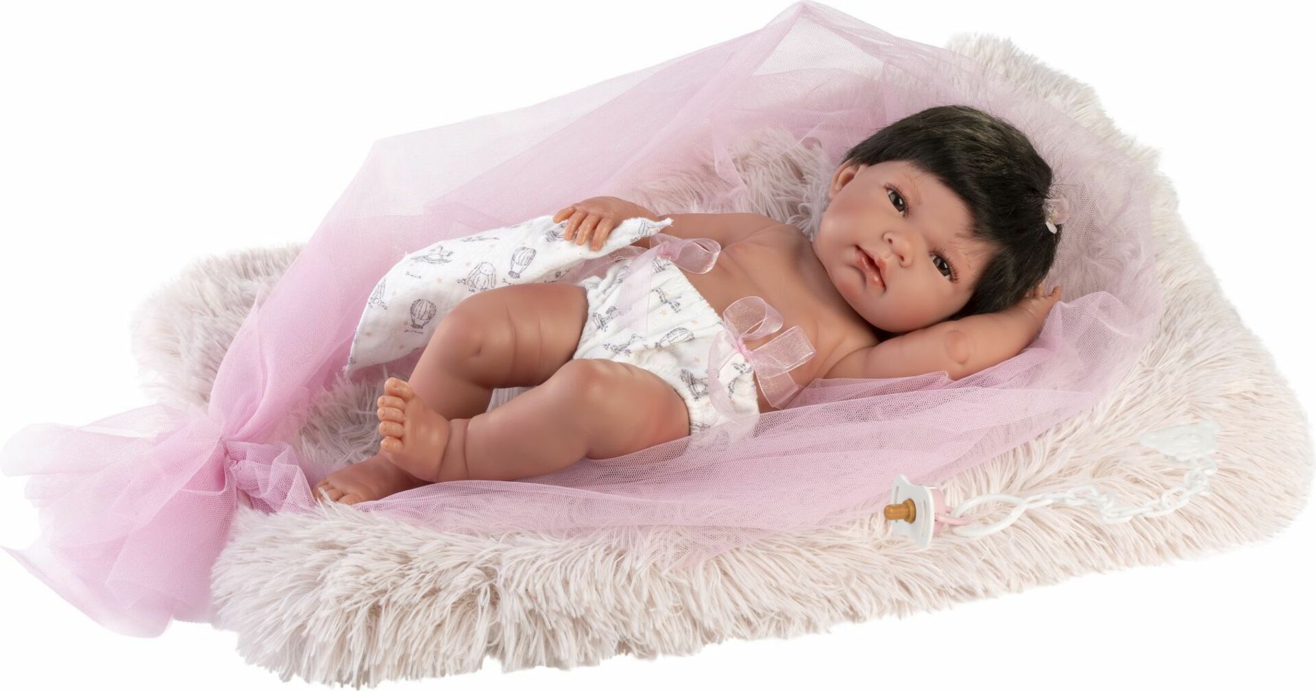 Llorens 73804 NEW BORN holčička - realistická panenka miminko s celovinylovým tělem - 40 c