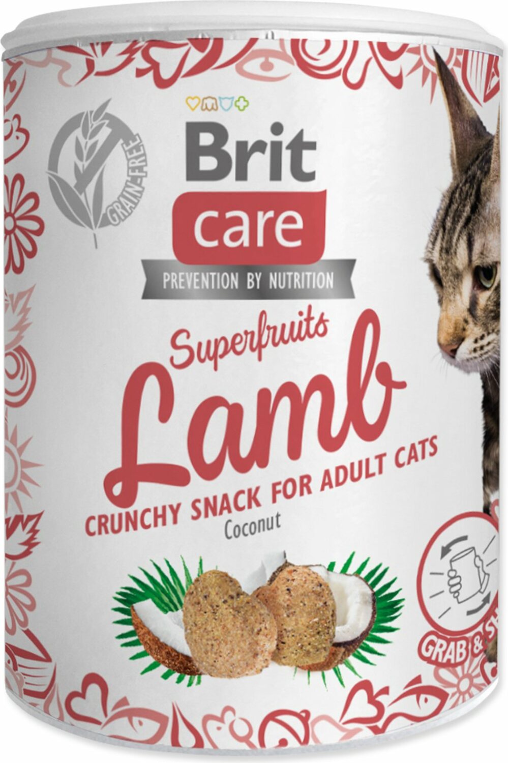 Pochoutka Brit Care Cat Snack Superfruits jehně 100g