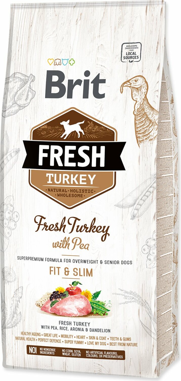 Krmivo Brit Fresh Turkey with Pea Light Fit & Slim 12kg