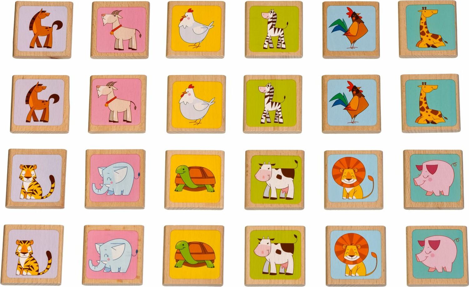 Lucy & Leo 133 Zvířátka - dřevěné dětské pexeso 24 kartiček