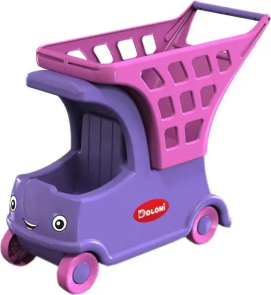 DOLONI Dětské auto s košíkem růžové