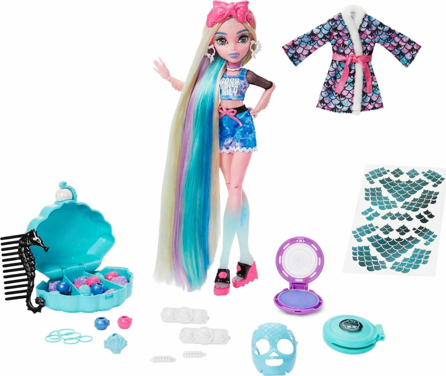 Mattel Panenka Monster High, Lagoona Blue Spa Day Set s příslušenstvím