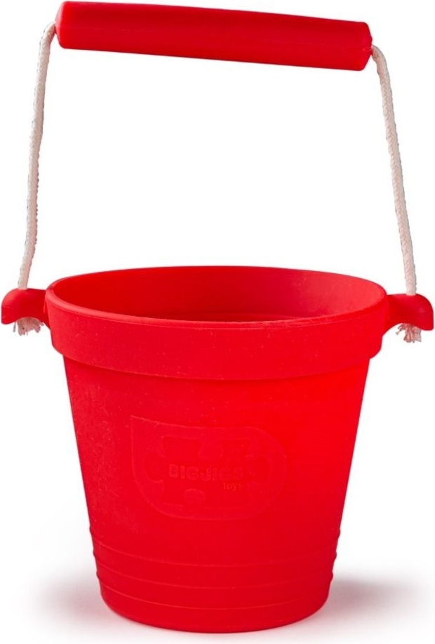 Bigjigs Toys Plážový kbelík červený