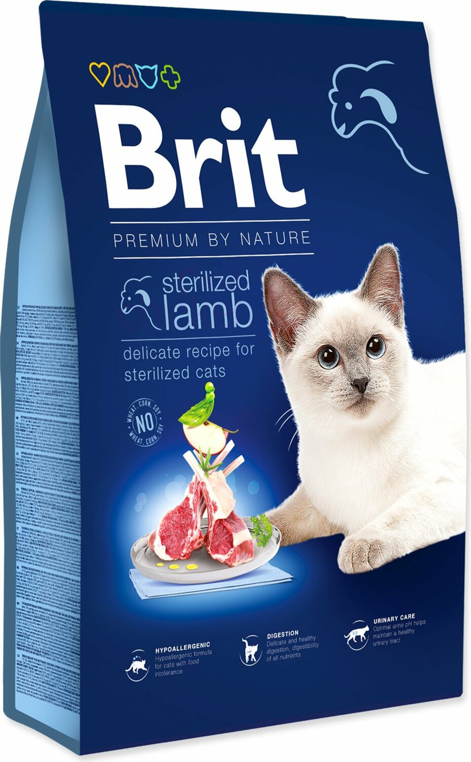 Krmivo Brit Premium by Nature Cat Sterilized Lamb 8kg