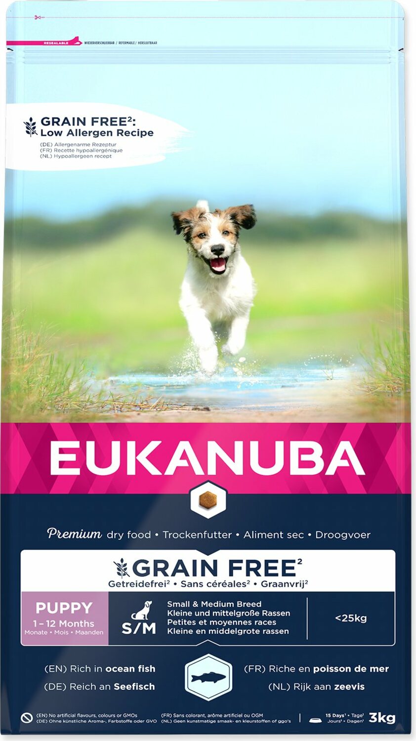 EUK Puppy & Junior Small & Medium Grain Free OF 3kg