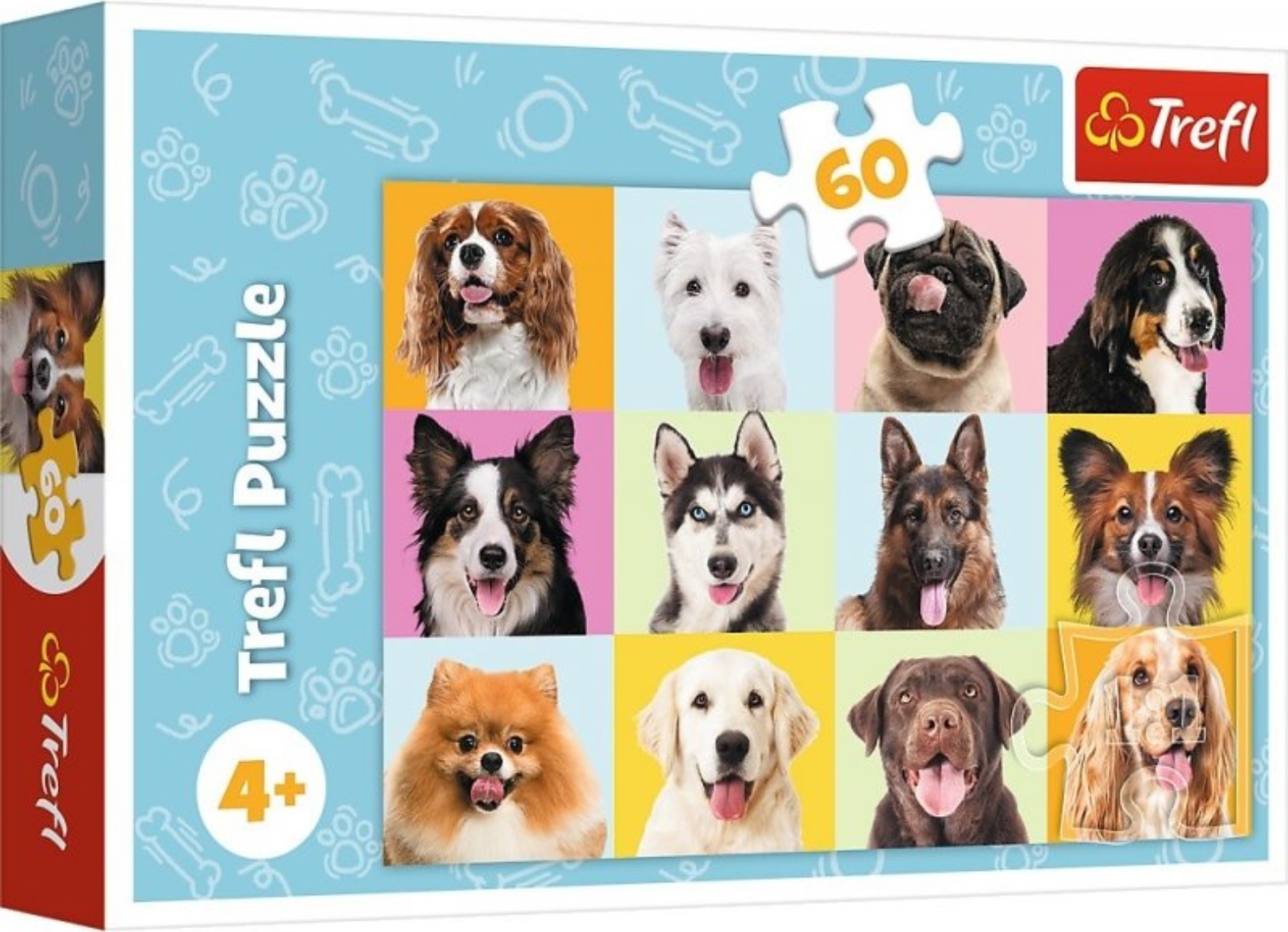 Trefl puzzle 60 dílků - Roztomilí psi