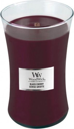 WoodWick, Černý třešňový, Vonná svíčka, Oválná váza 609,5 g