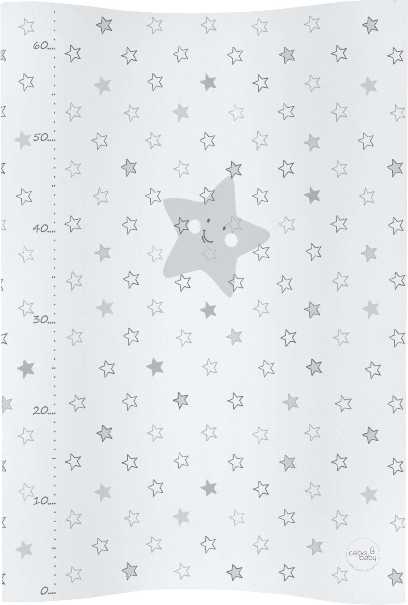 CEBA Podložka přebalovací 2-hranná měkká COSY (50x70) Hvězdy šedá