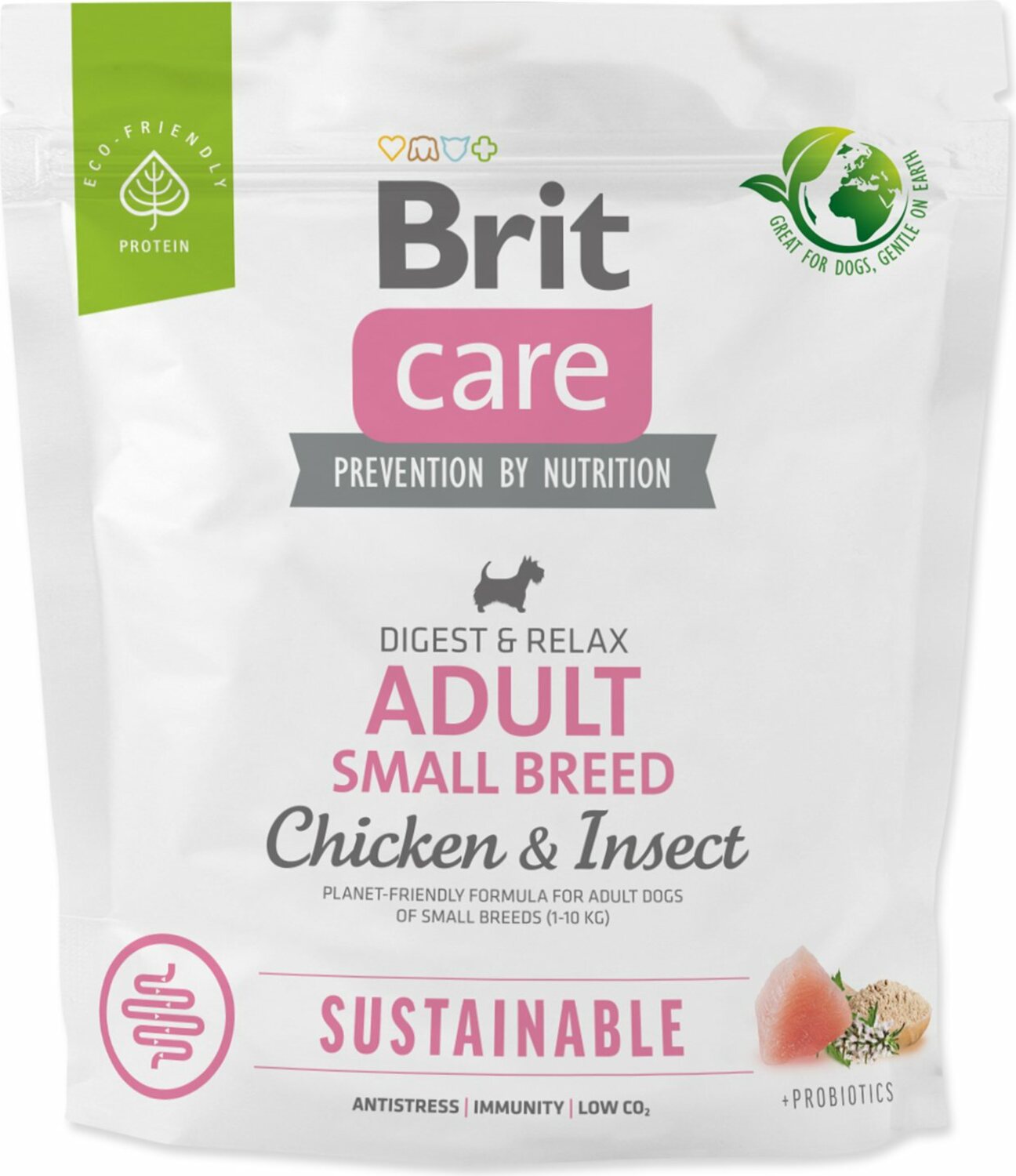 Krmivo Brit Care Dog Sustainable Adult Small Breed Chicken & Insoct 1kg