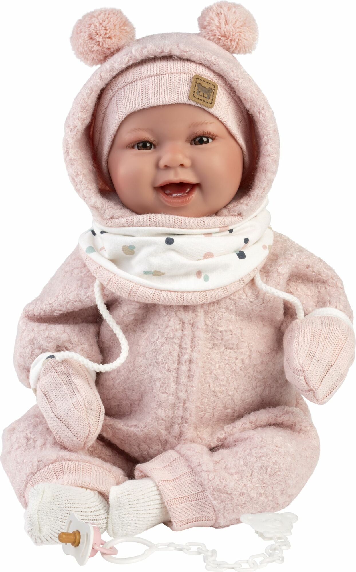 Llorens 84480 NEW BORN - realistická bábika bábätko so zvukmi a mäkkým látkovým telom - 44