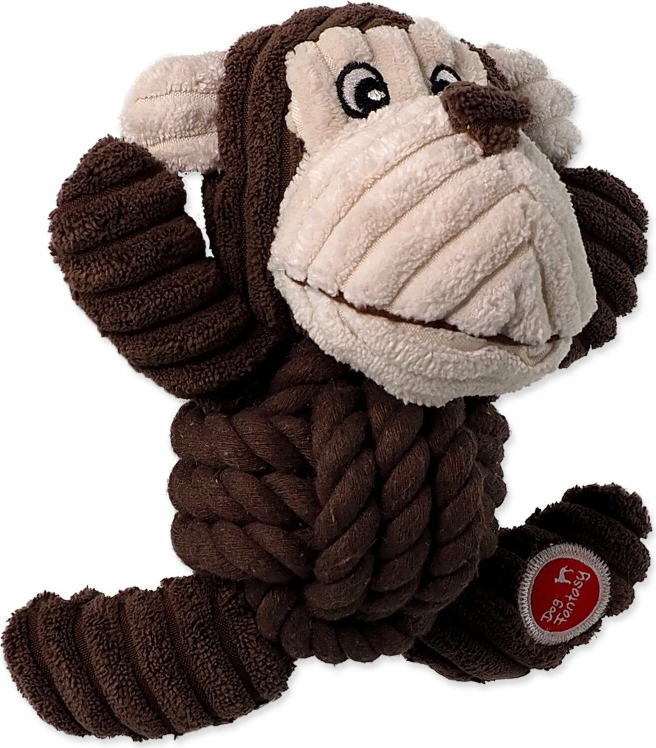 Hračka Dog Fantasy Safari opice s uzlem pískací 18cm