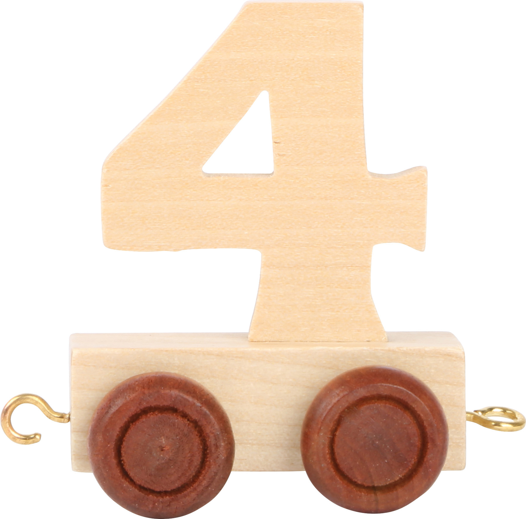 Vagónik dřevěné vláčkodráhy - přírodní číslice - číslo 4