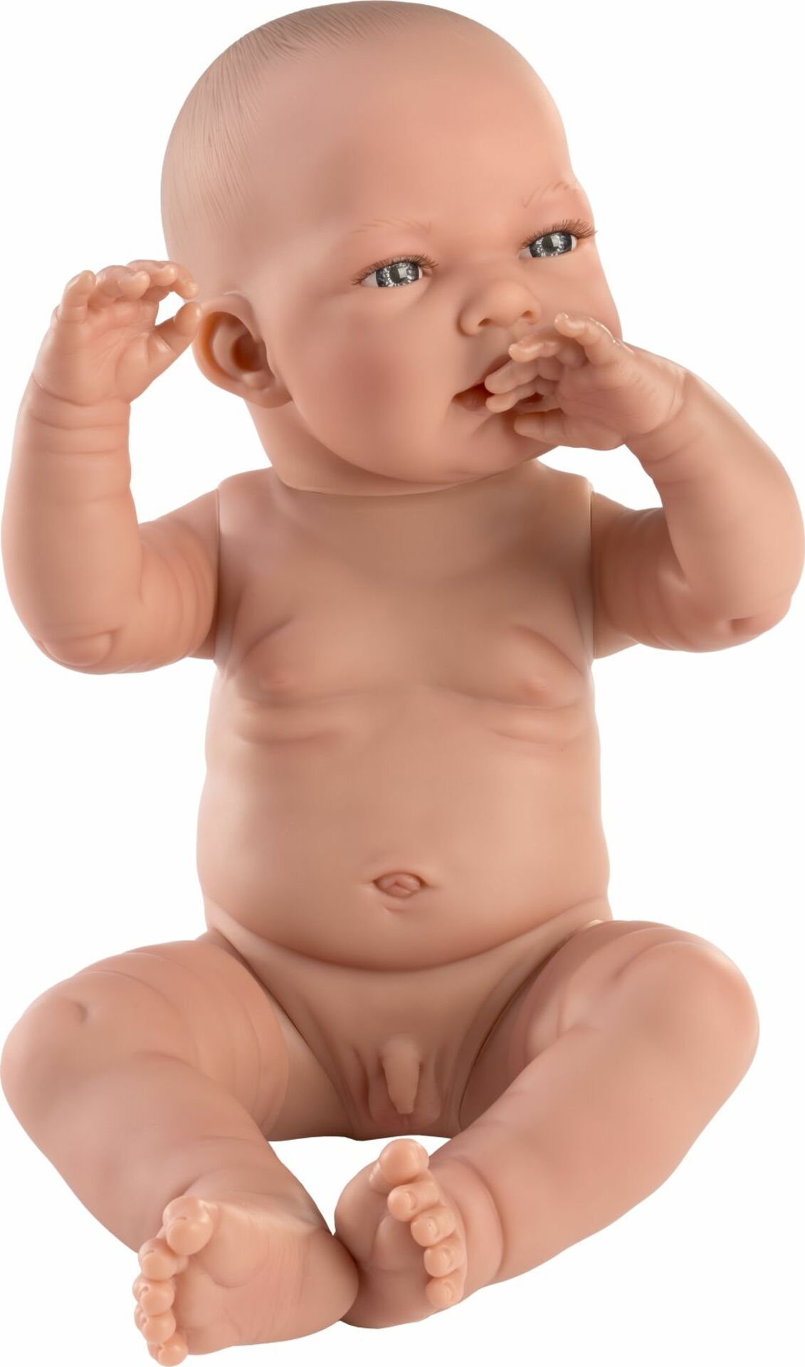 Llorens 84301 NEW BORN CHLAPEK - realistické miminko s celovinylovým tělem - 43 cm